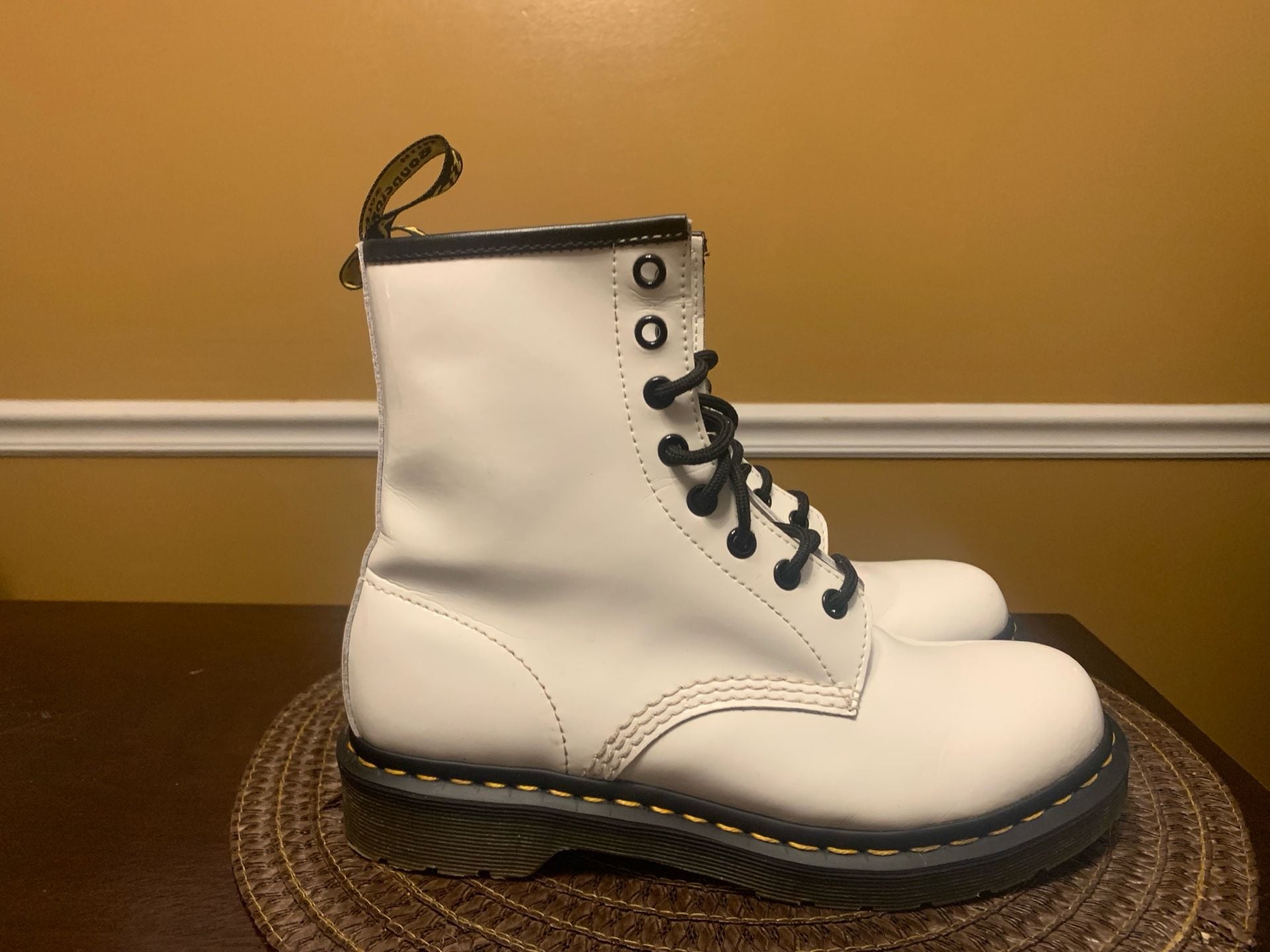 Dr. Martens 1460 Smooth Leather 8-Eye Combat Boots White 2