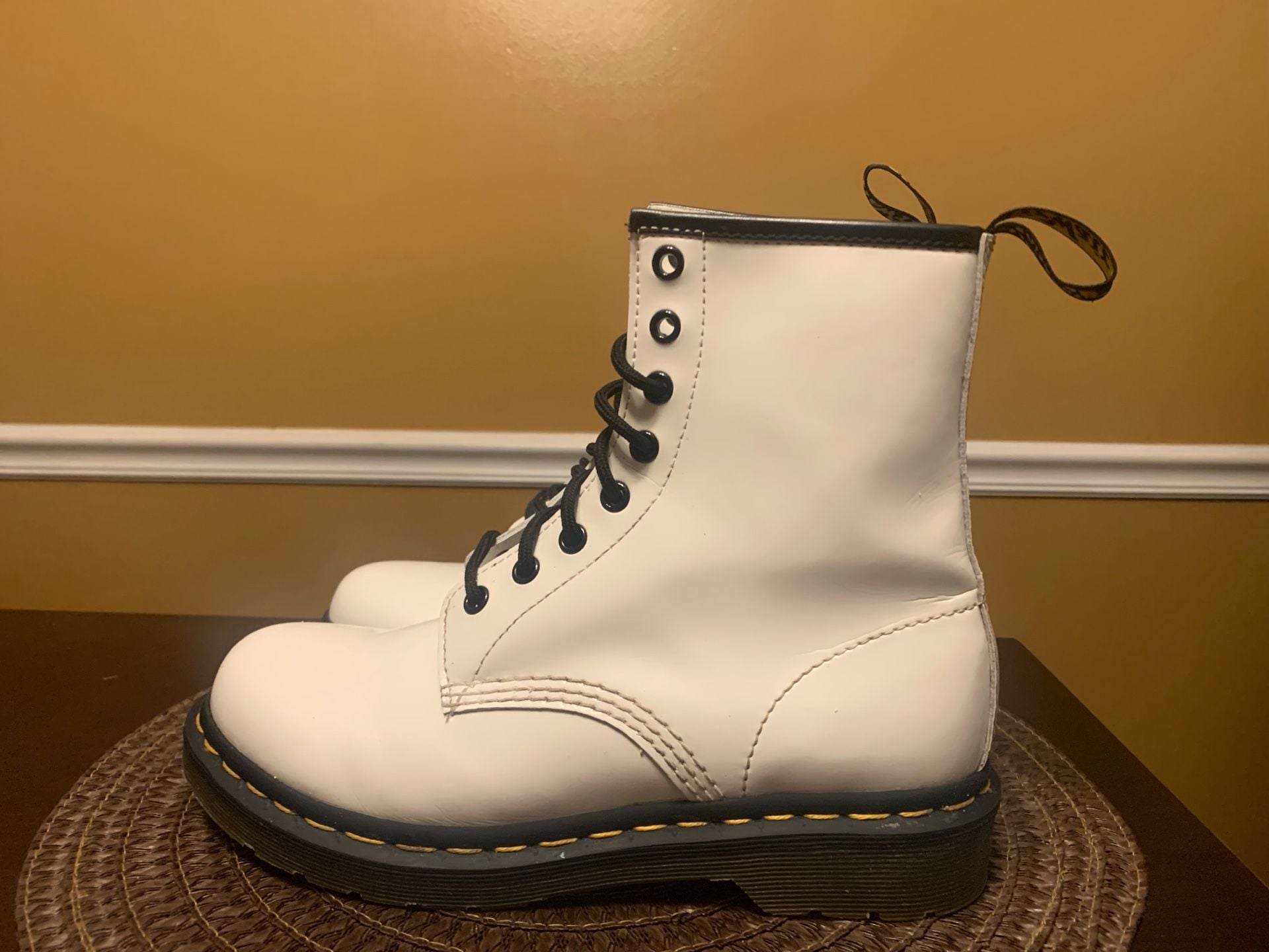 Dr. Martens 1460 Smooth Leather 8-Eye Combat Boots White 3