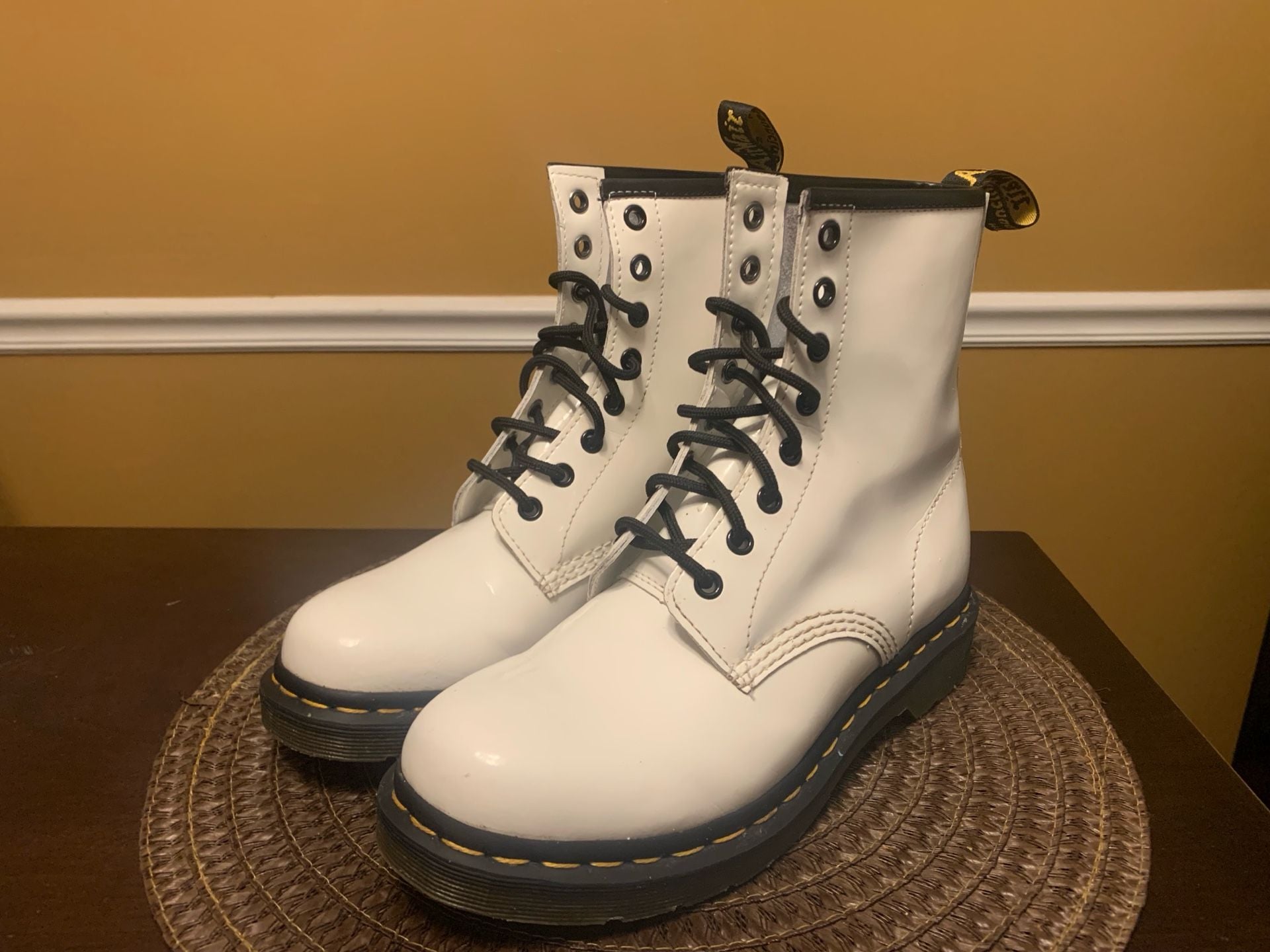 Dr. Martens 1460 Smooth Leather 8-Eye Combat Boots White 4