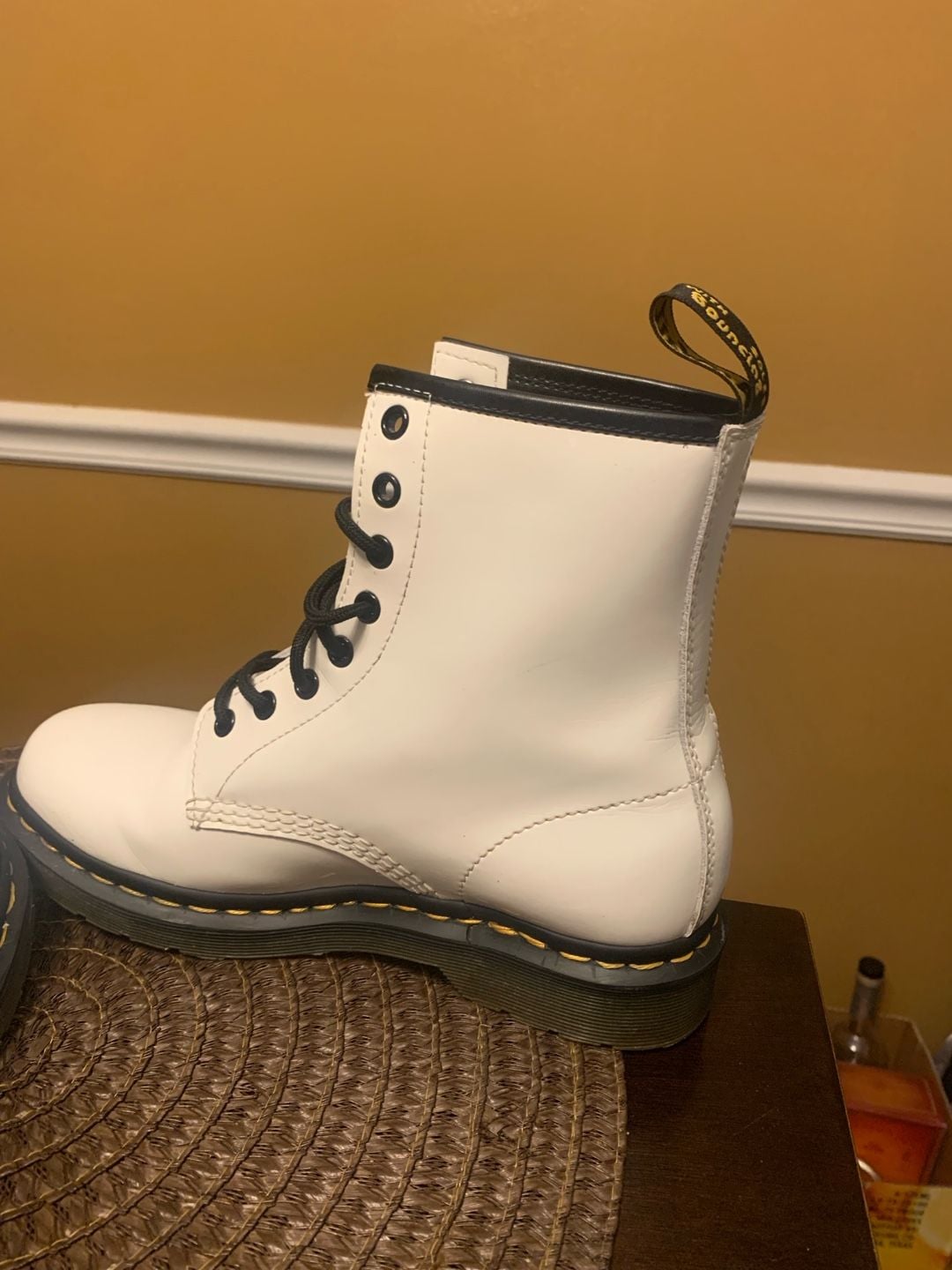 Dr. Martens 1460 Smooth Leather 8-Eye Combat Boots White 7