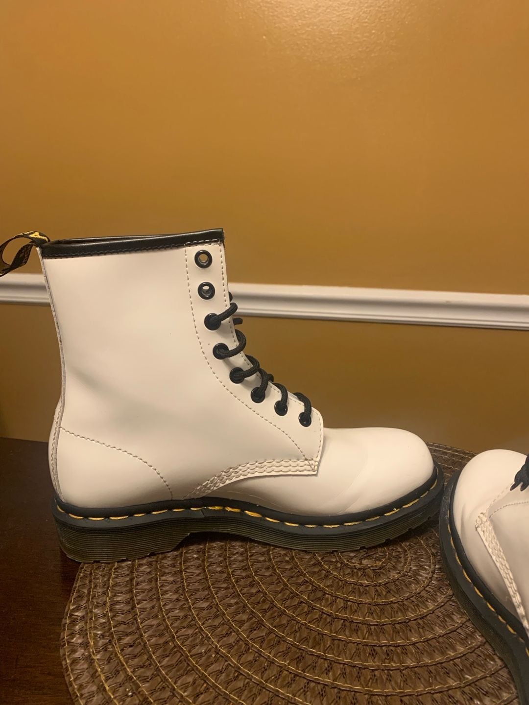 Dr. Martens 1460 Smooth Leather 8-Eye Combat Boots White 8
