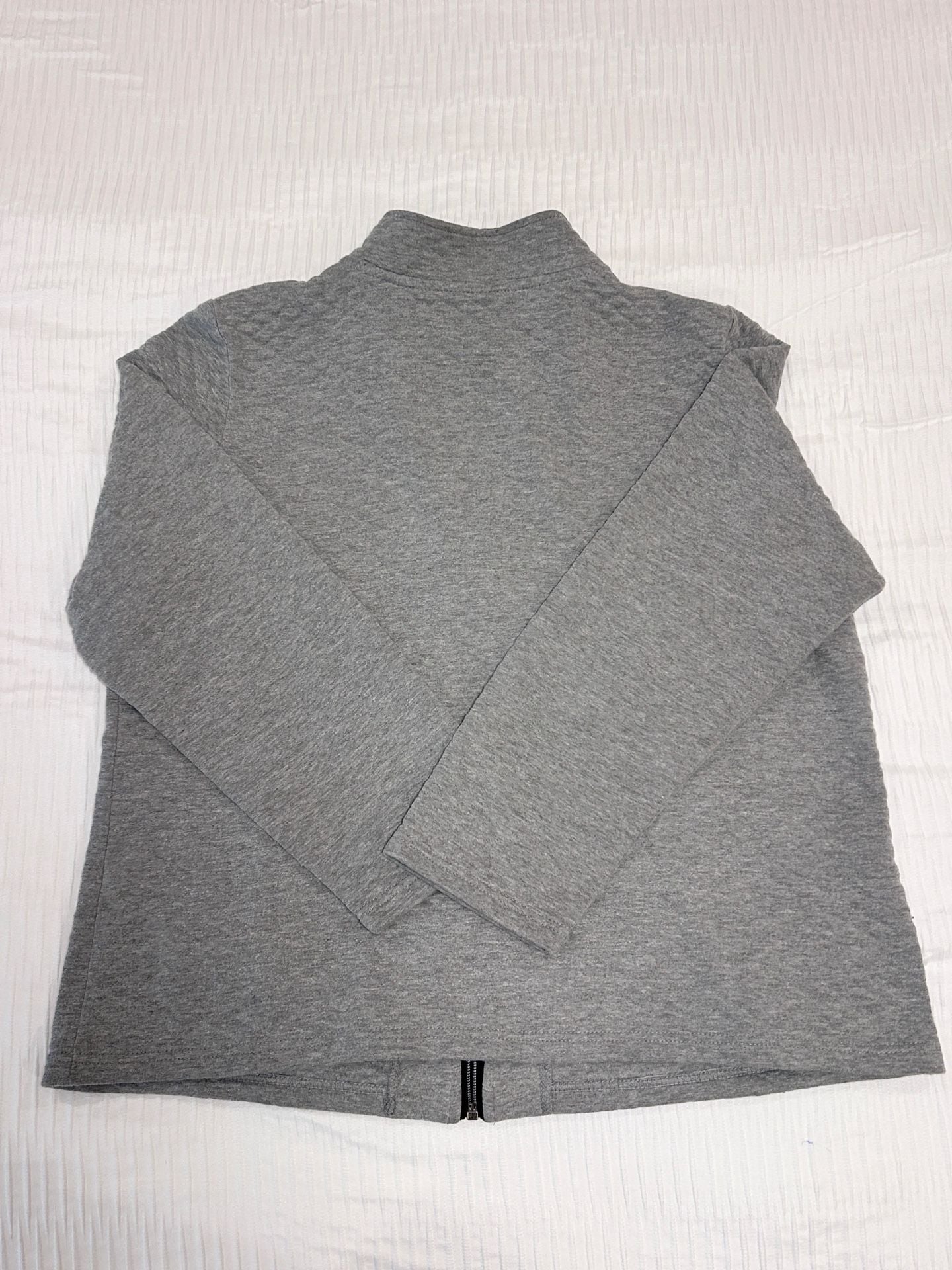 Onque Casual Full Zip Quilted Jacket Size L Gray Cotton Blend 4