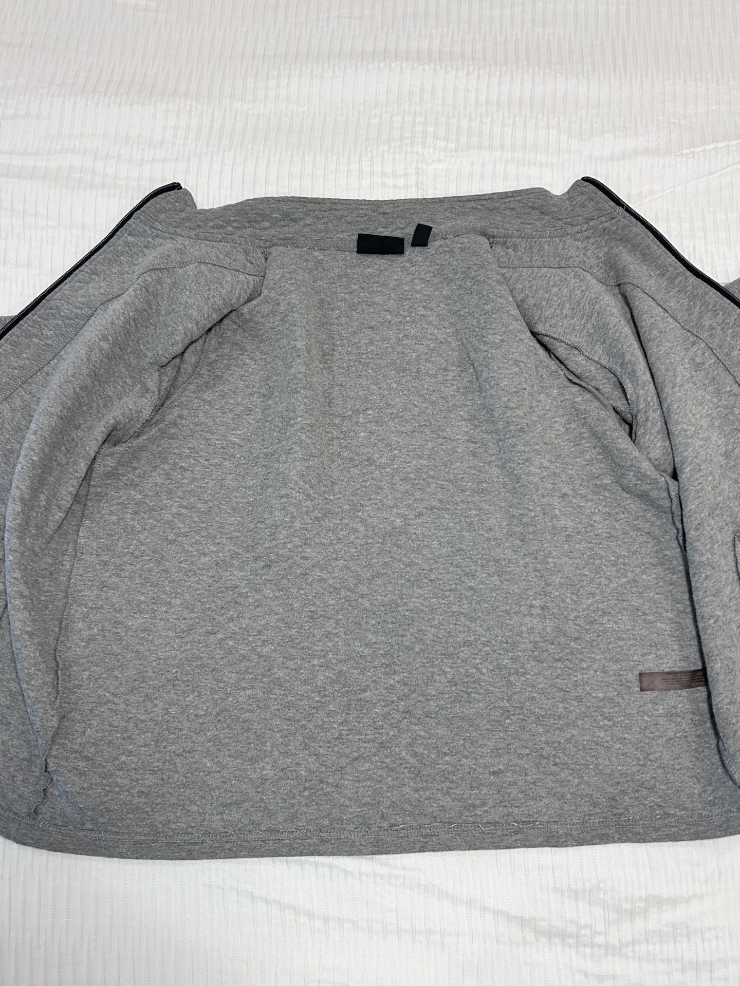 Onque Casual Full Zip Quilted Jacket Size L Gray Cotton Blend 7