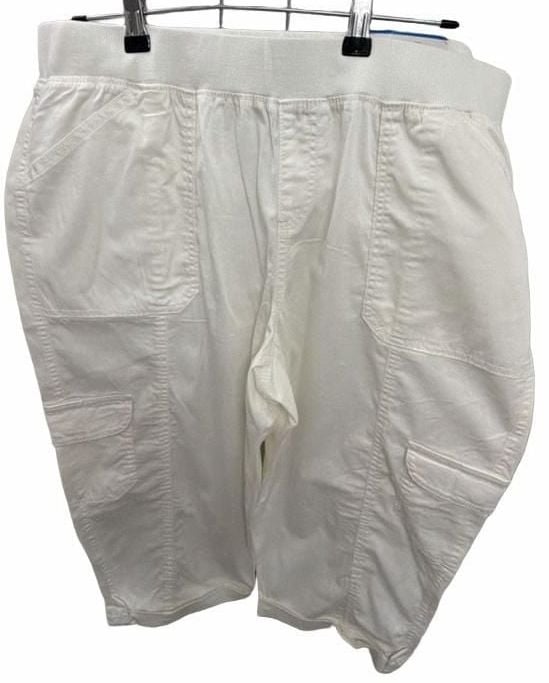 Style & Co Cargo Capri Pants PXL White Roll Tab Straight Mid Rise 1