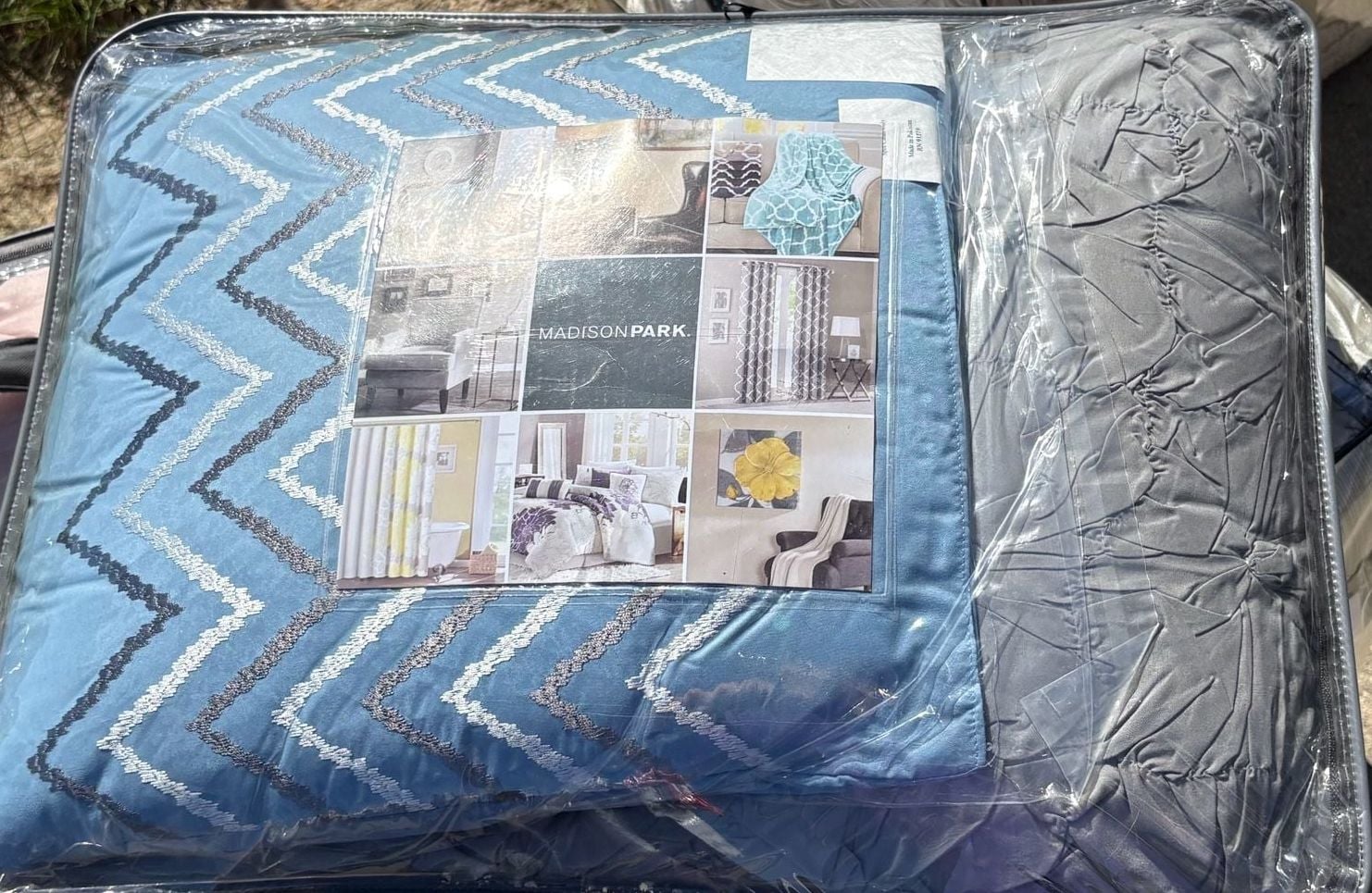 BNIP Madison Park Luna Full/Queen Coverlet Set 6 Piece Blue Floral 2