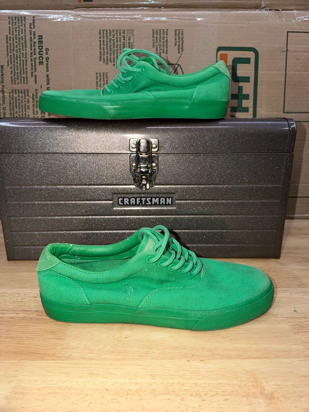 Polo Ralph Lauren Vaughn Size 10D Green Canvas 2