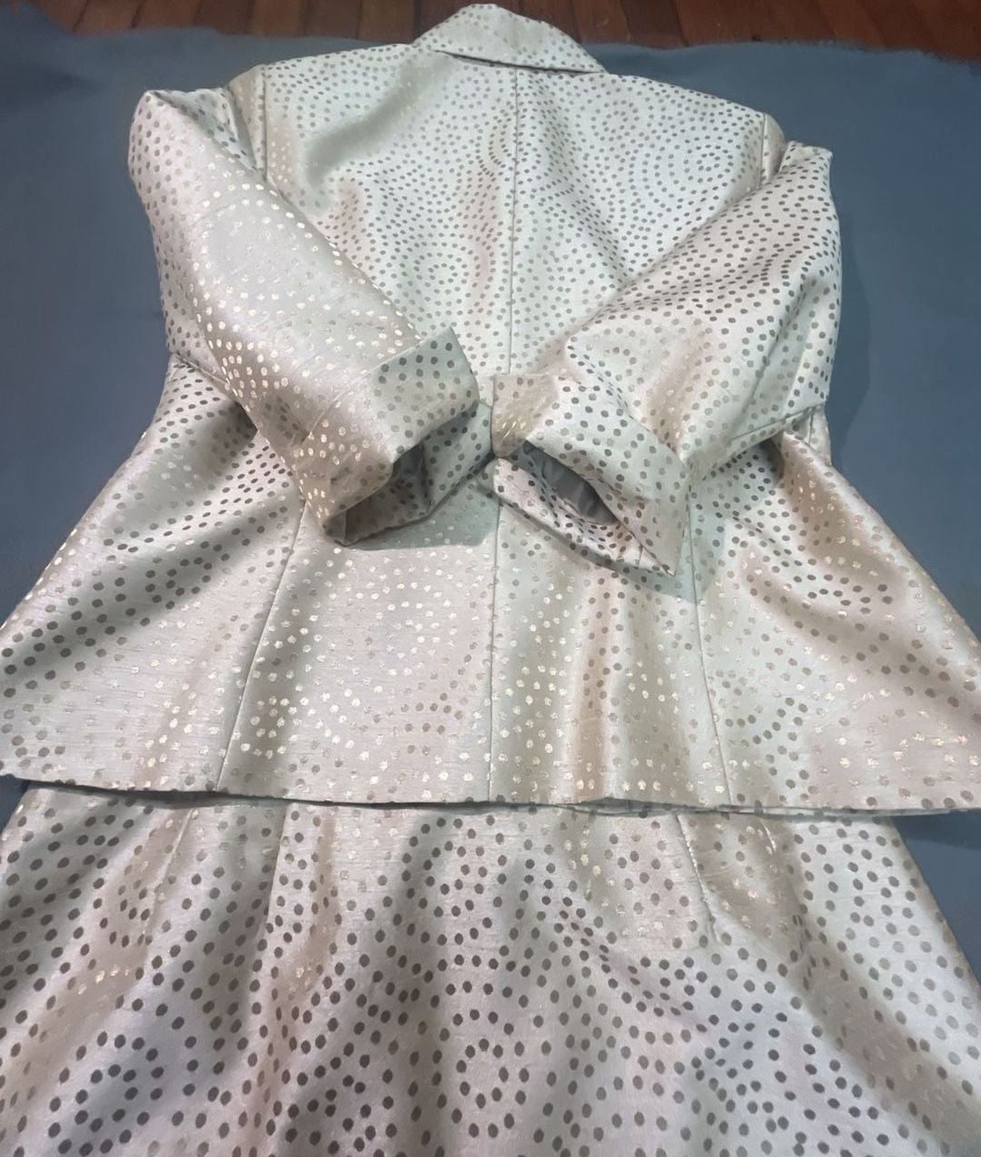 Kasper Metallic Dot Pattern Skirt Suit Set 7