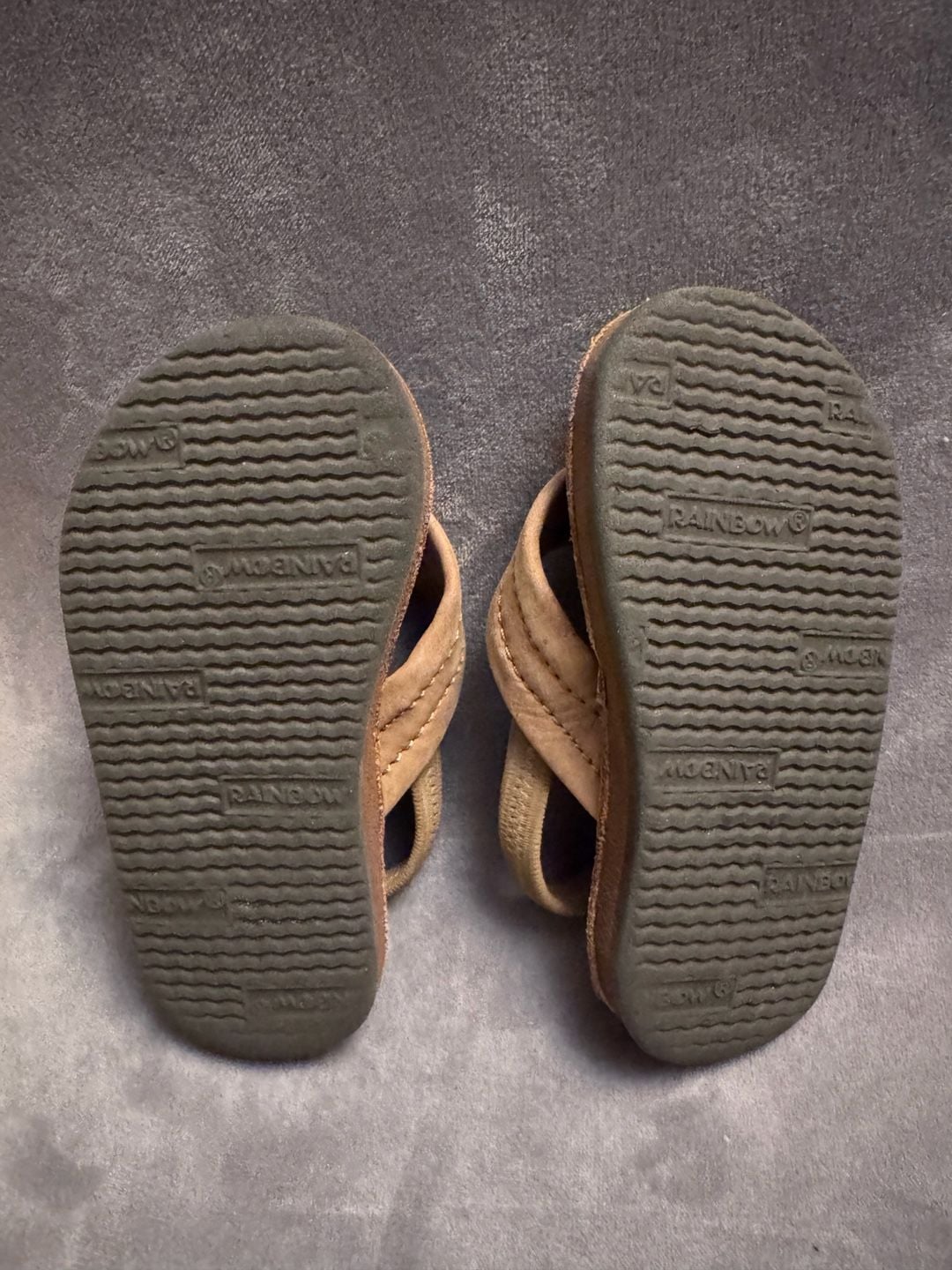 Rainbow Premier Leather Sandals Toddler Brown Leather Flip Flops 5