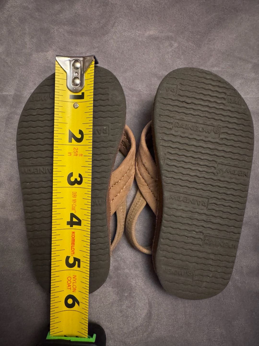 Rainbow Premier Leather Sandals Toddler Brown Leather Flip Flops 6