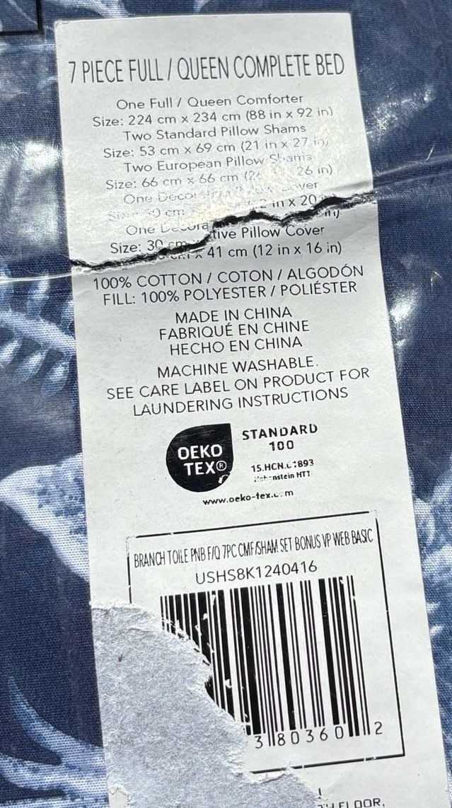 Laura Ashley Branch Toile 7 Piece Full/Queen Comforter Set Blue 3