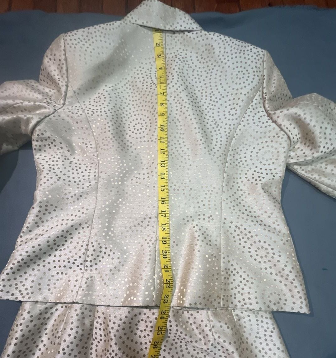 Kasper Metallic Dot Pattern Skirt Suit Set 9