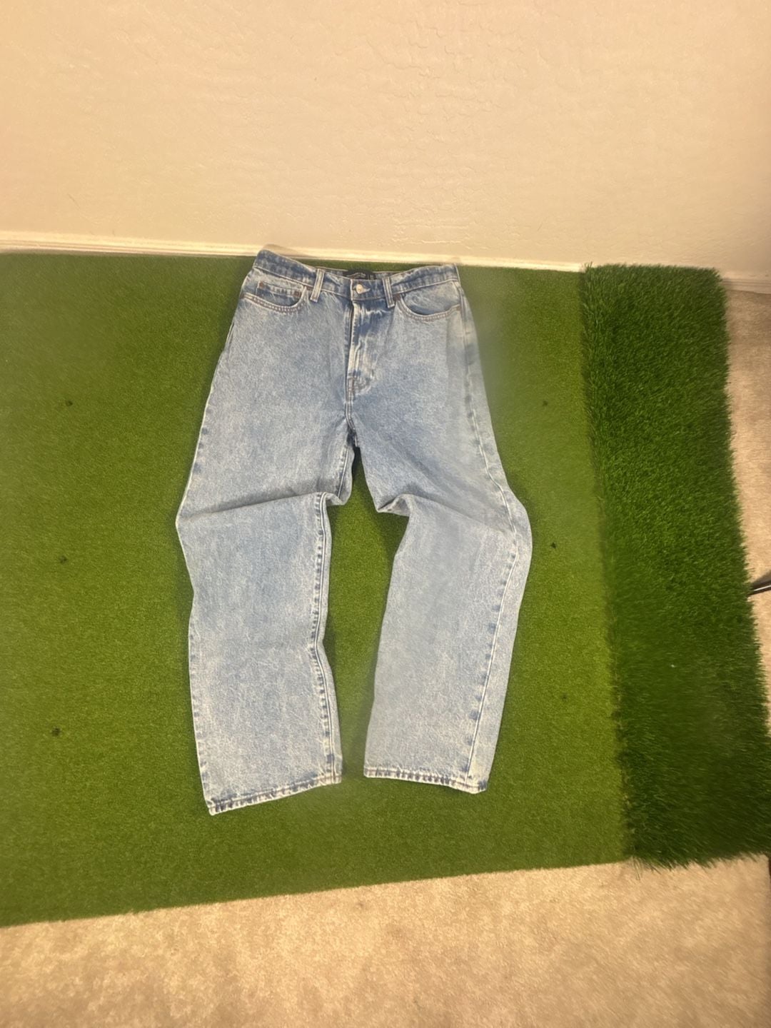 Abercrombie & Fitch Authentic Rigid Denim Baggy Size 33x32 Light Wash Jeans 2