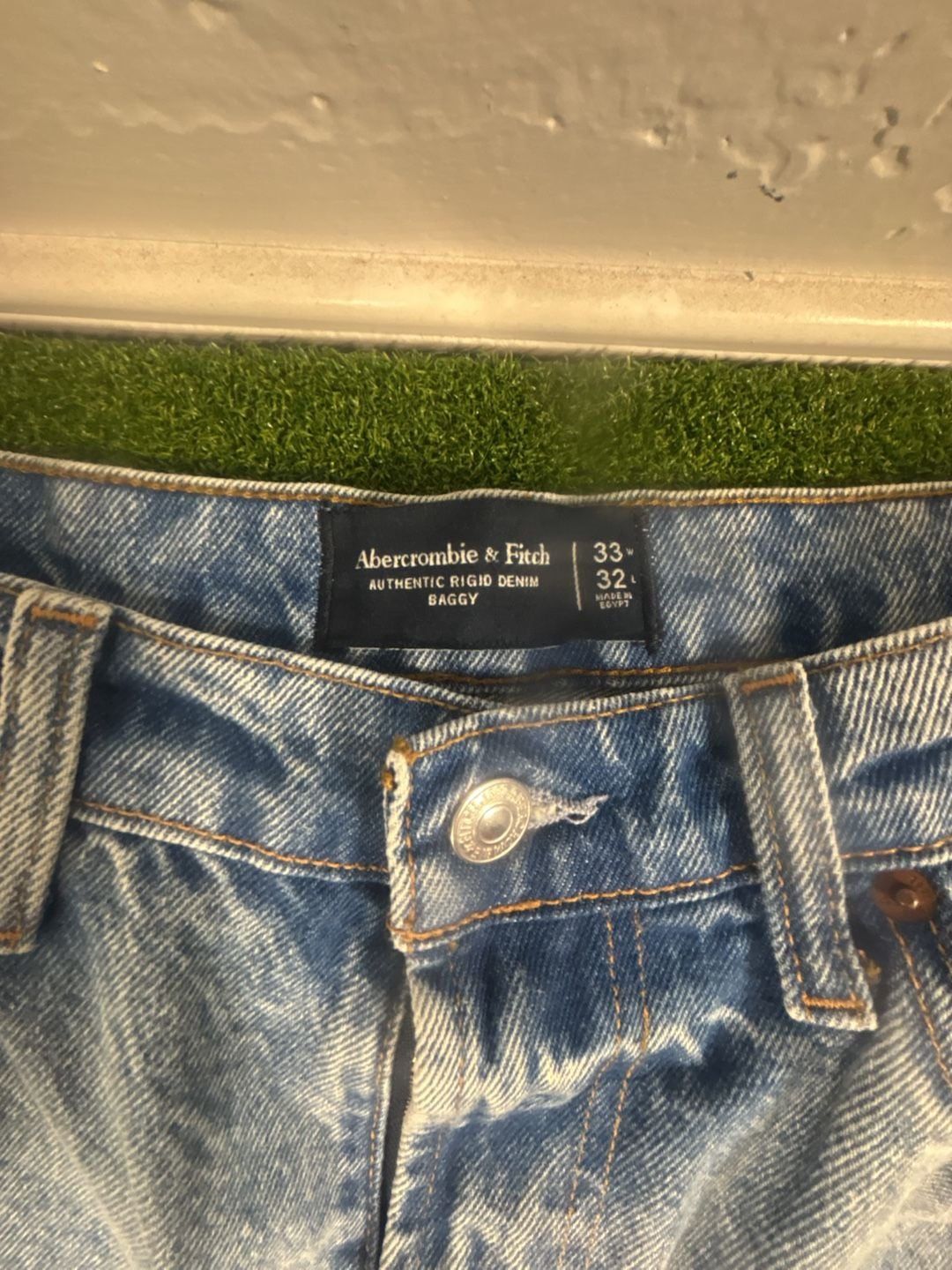 Abercrombie & Fitch Authentic Rigid Denim Baggy Size 33x32 Light Wash Jeans 4