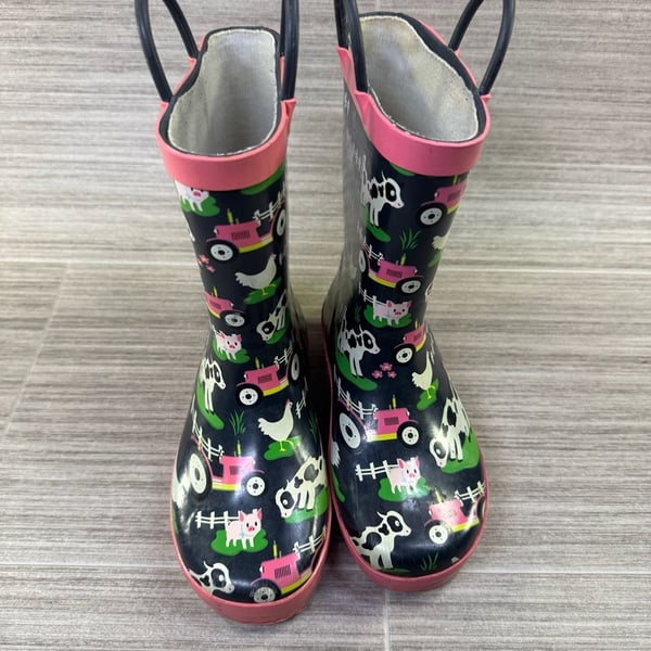 Western Chief Farm Fun Rain Boots Size 11/12 Kids Farm Print
