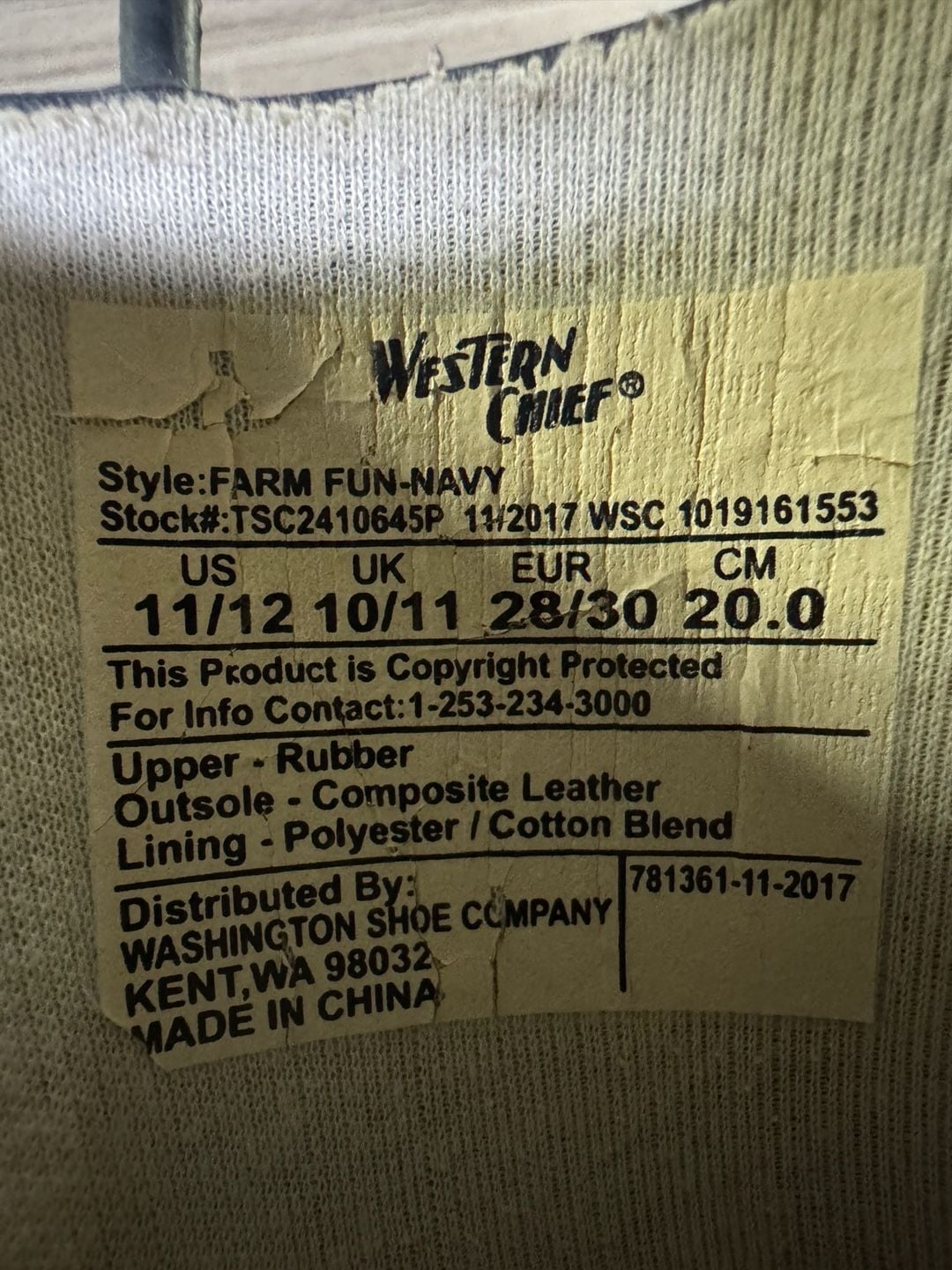Western Chief Farm Fun Rain Boots Size 11/12 Kids Farm Print 8