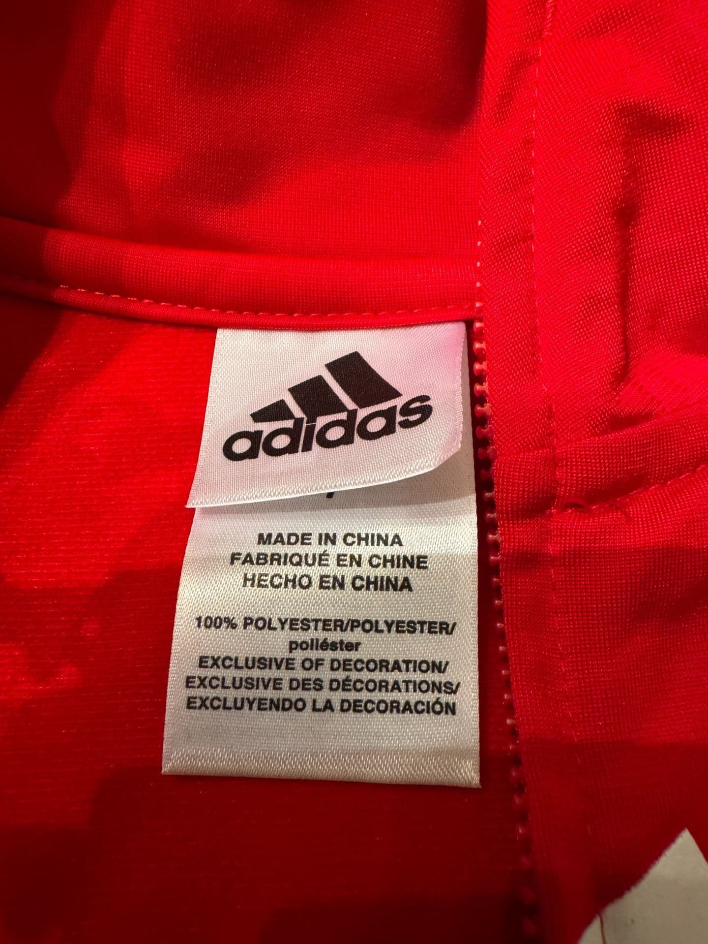 Adidas Tricot Track Jacket Size 7 Red Black White 4