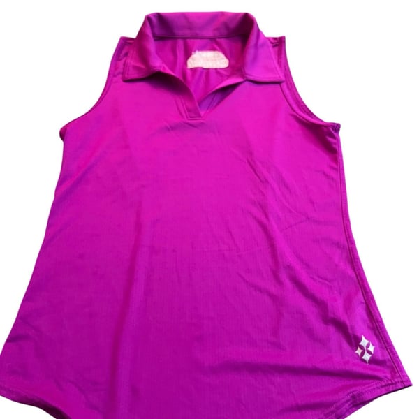 Pinspark Sleeveless Golf Shirt Pink