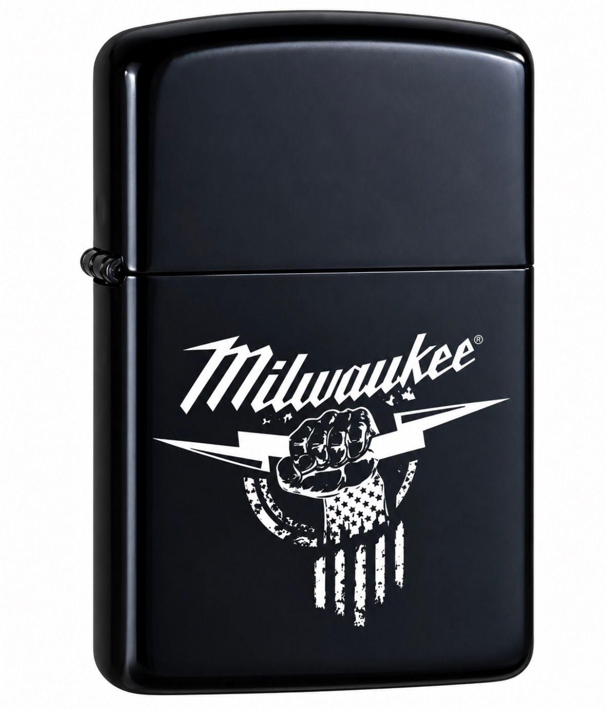 Milwaukee Zippo Lighter Black Fist Lightning Logo 1