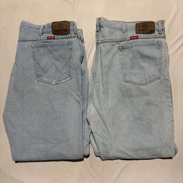 Lot Of 2 Vtg 90s Wrangler Jeans Men 40/28 Made in USA Light Wash 