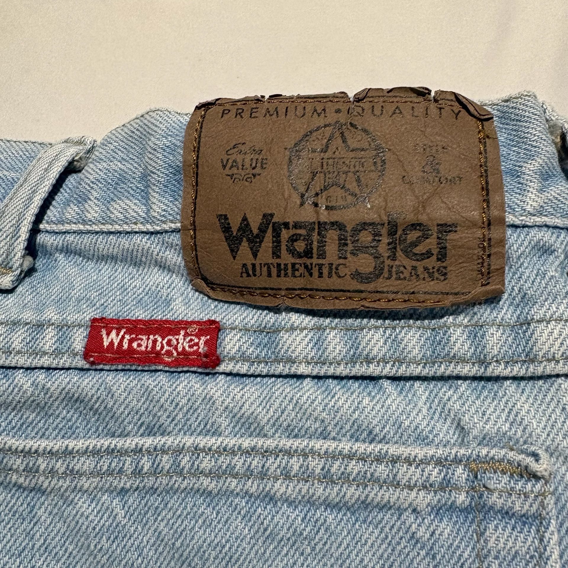 Lot Of 2 Vtg 90s Wrangler Jeans Men 40/28 Made in USA Light Wash  14