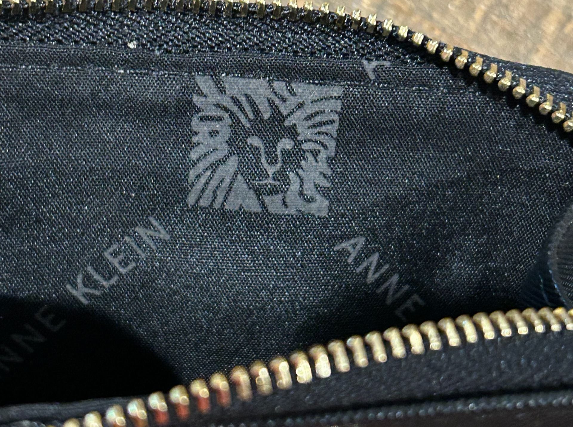 Anne Klein Monogram Patterned Mini Tote With Card Holder Black 7