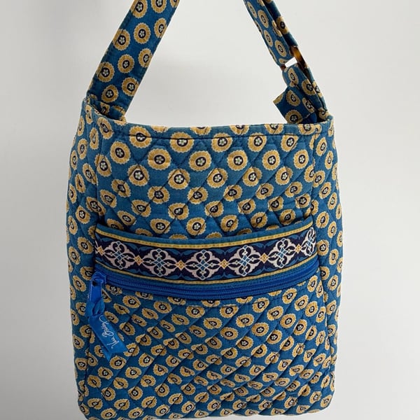 Vera Bradley Riviera Blue Retired Quilted Crossbody Bag Y2K