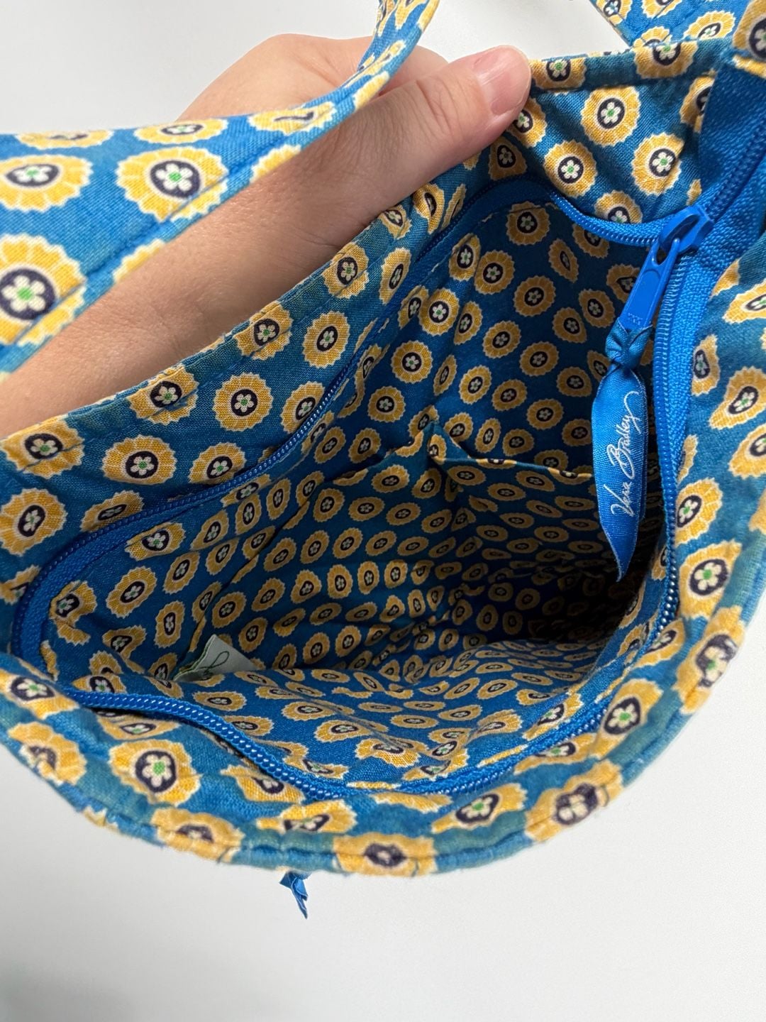 Vera Bradley Riviera Blue Retired Quilted Crossbody Bag Y2K 7