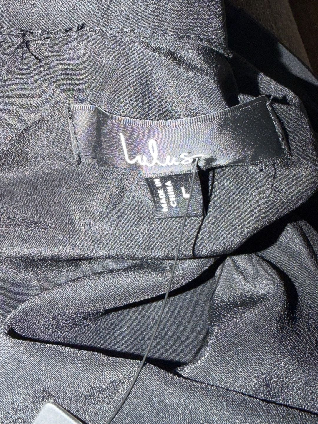 Lulus Pleated Mini Dress Size L Black 5