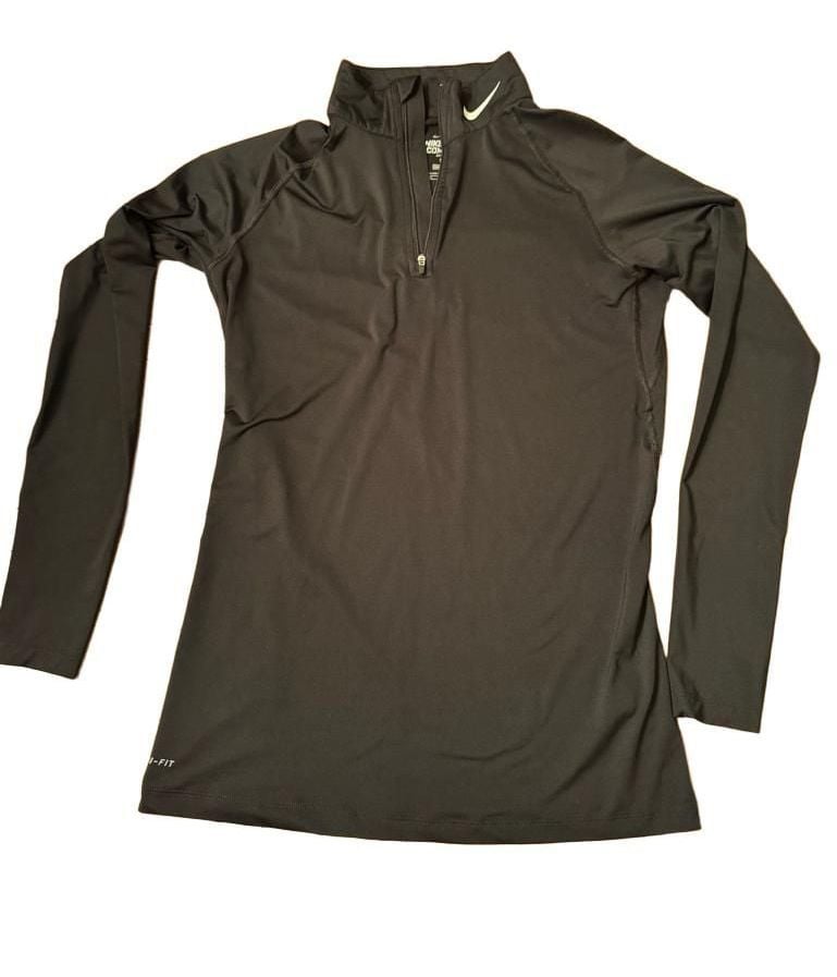 Nike Pro Combat Half Zip Size XL Black Dri-Fit Compression Shirt woman’s h1583 2