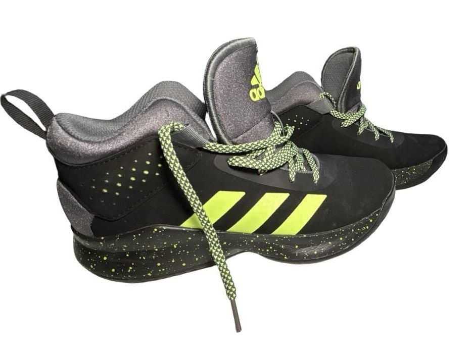 Adidas Cross Boys Basketball Shoes Black Green 4