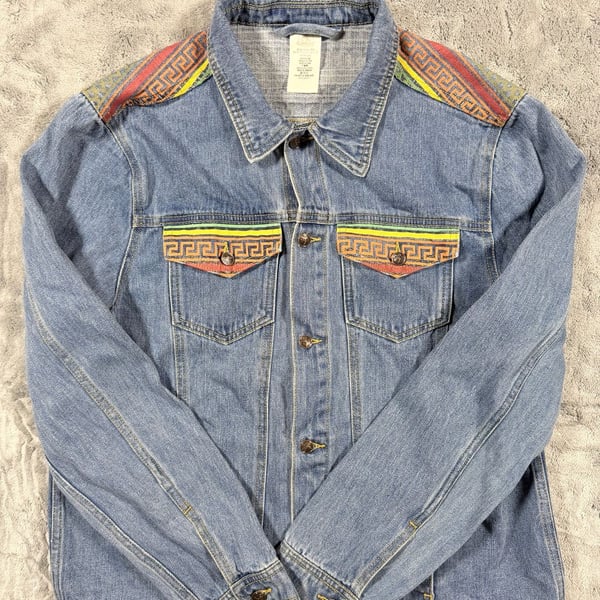 Disney Hercules Denim Jacket Size L Blue 25th Anniversary