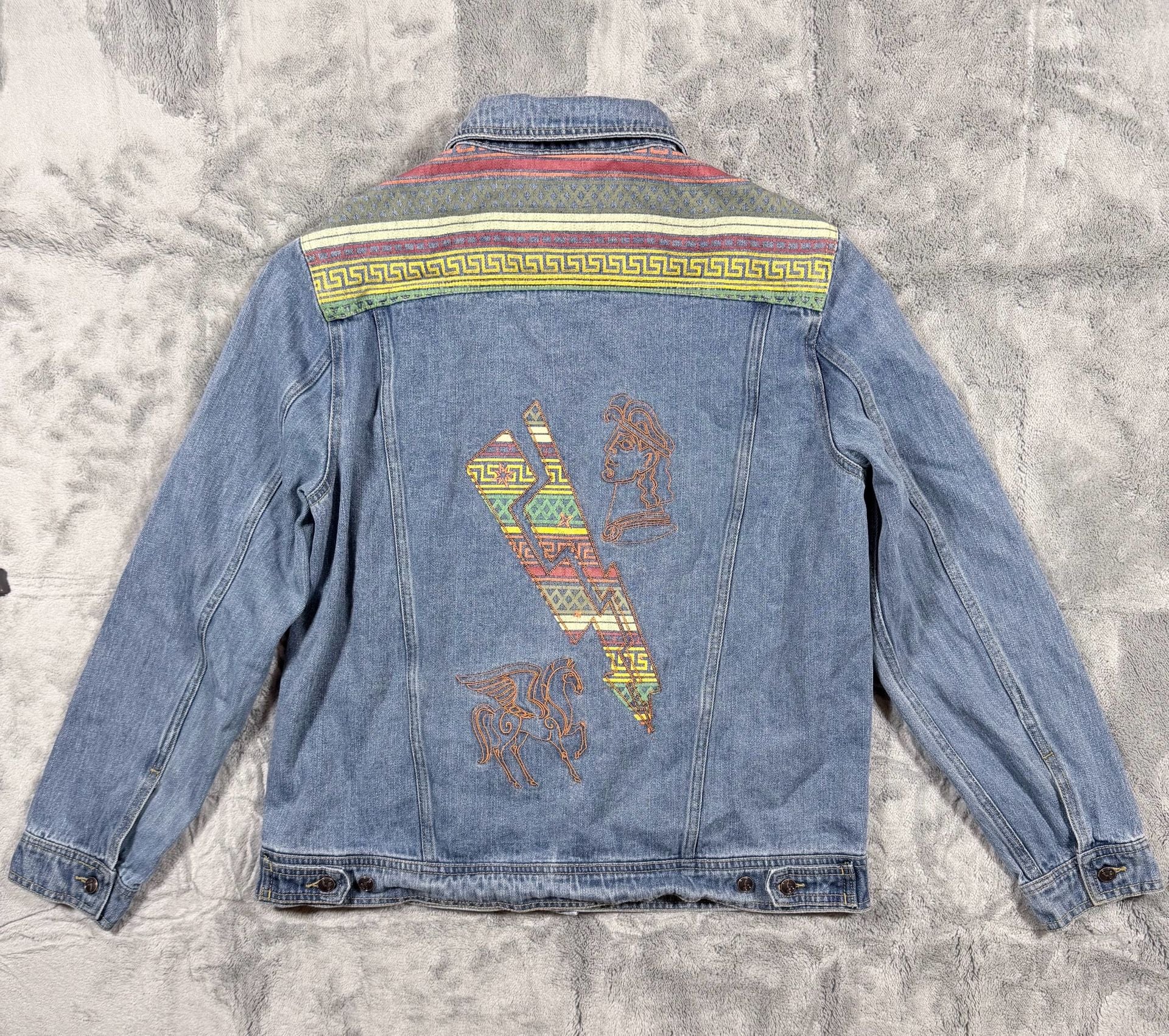 Disney Hercules Denim Jacket Size L Blue 25th Anniversary 3