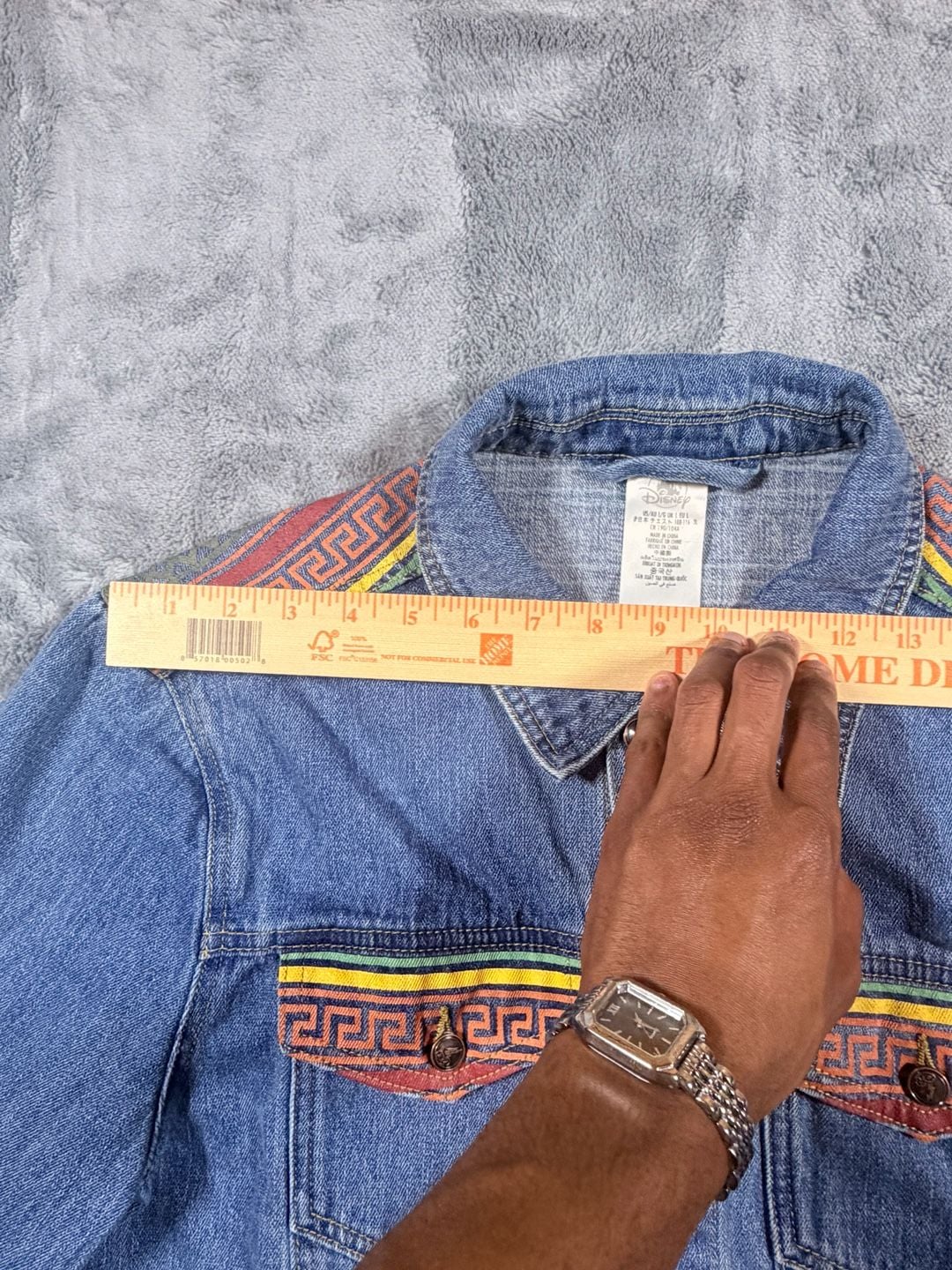 Disney Hercules Denim Jacket Size L Blue 25th Anniversary 7