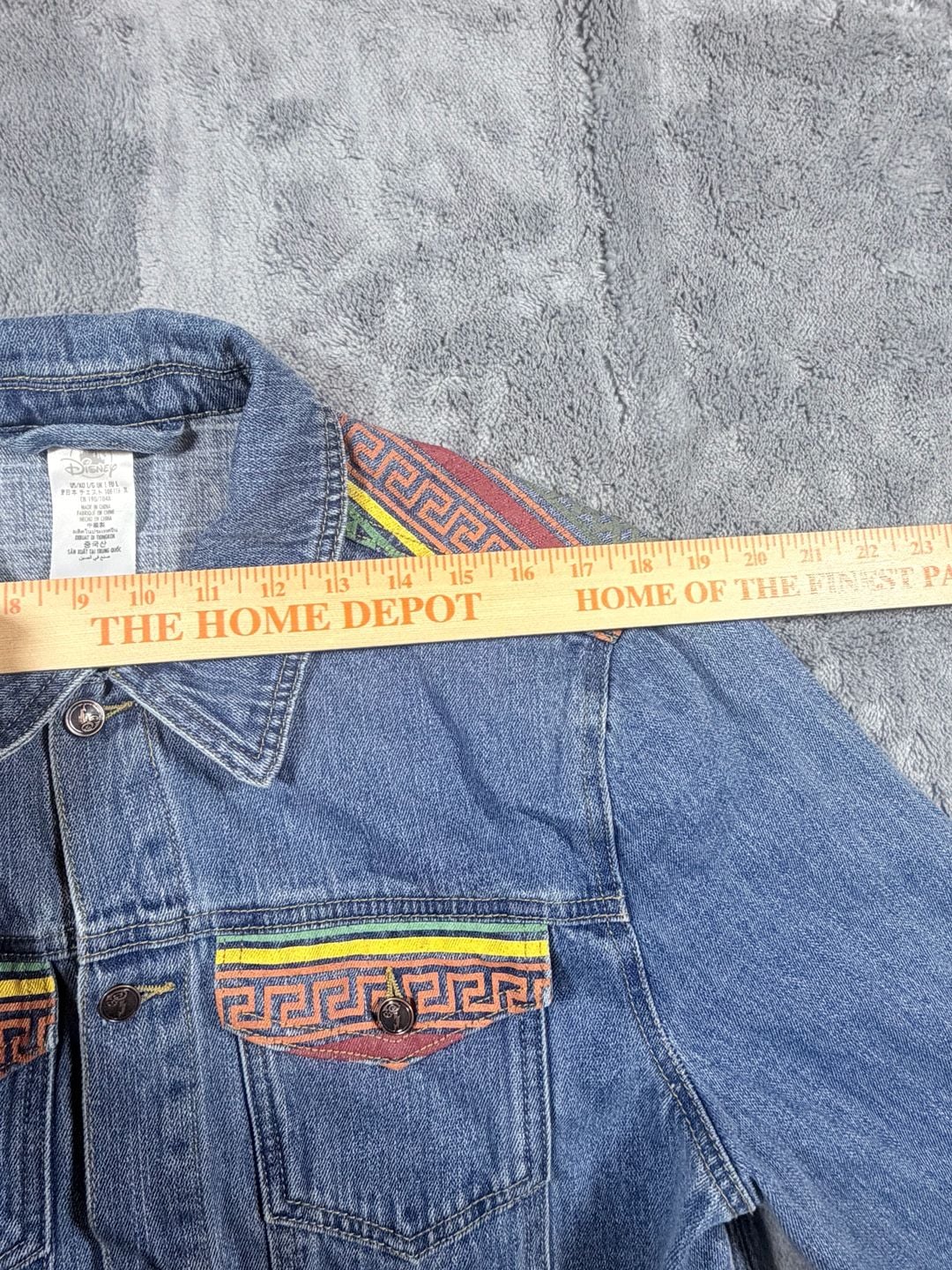 Disney Hercules Denim Jacket Size L Blue 25th Anniversary 8