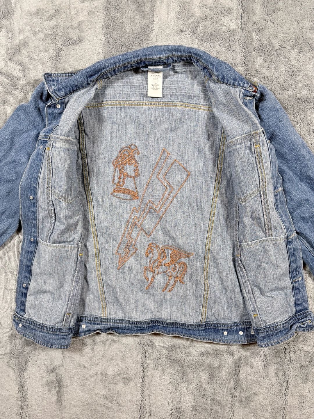 Disney Hercules Denim Jacket Size L Blue 25th Anniversary 20
