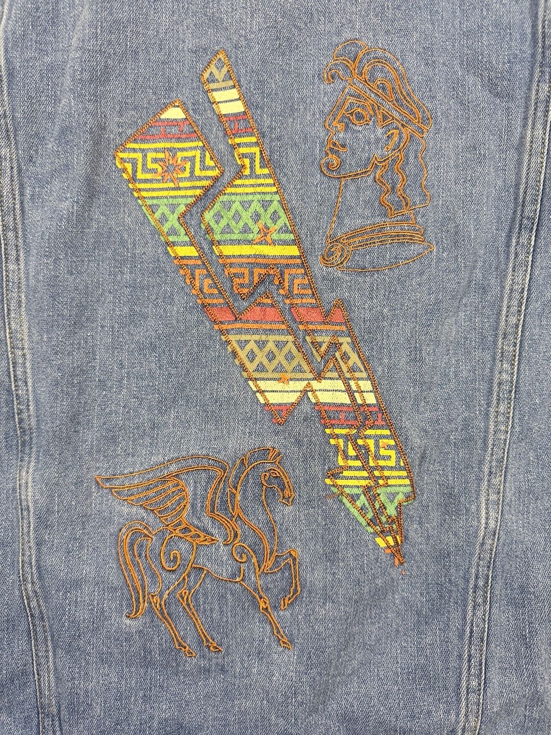 Disney Hercules Denim Jacket Size L Blue 25th Anniversary 21