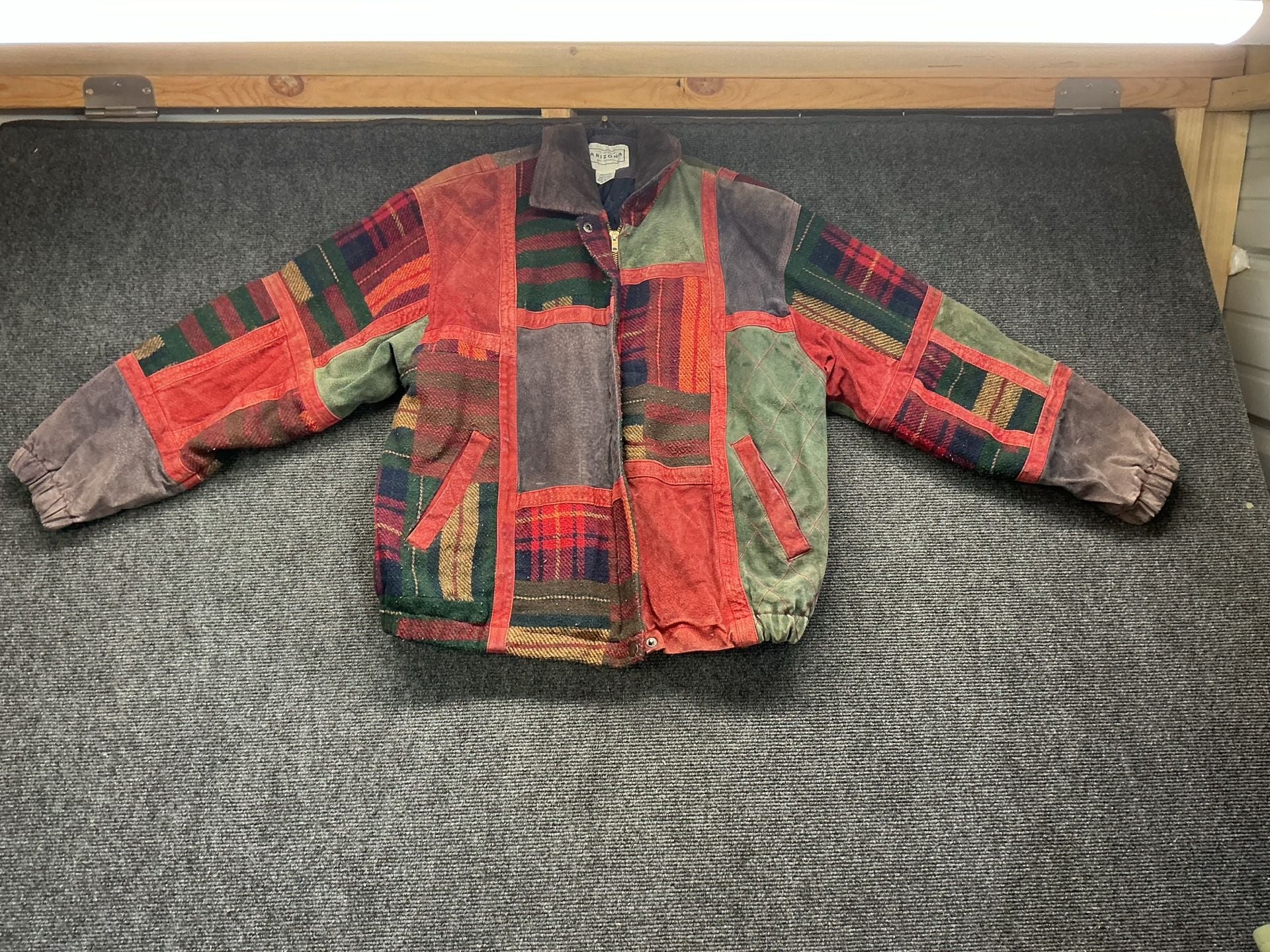 Arizona Jean Company Patchwork Suede Jacket Size Medium Vintage 2