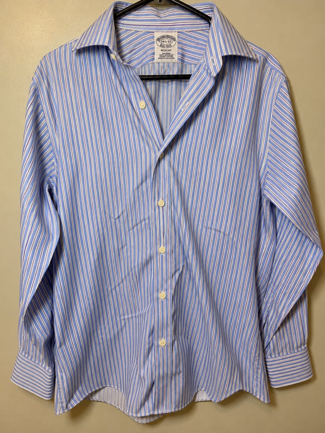Brooks Brothers 1818 Men’s Regent 14.5 33 Non-Iron Supima Cotton Striped Shirt 3