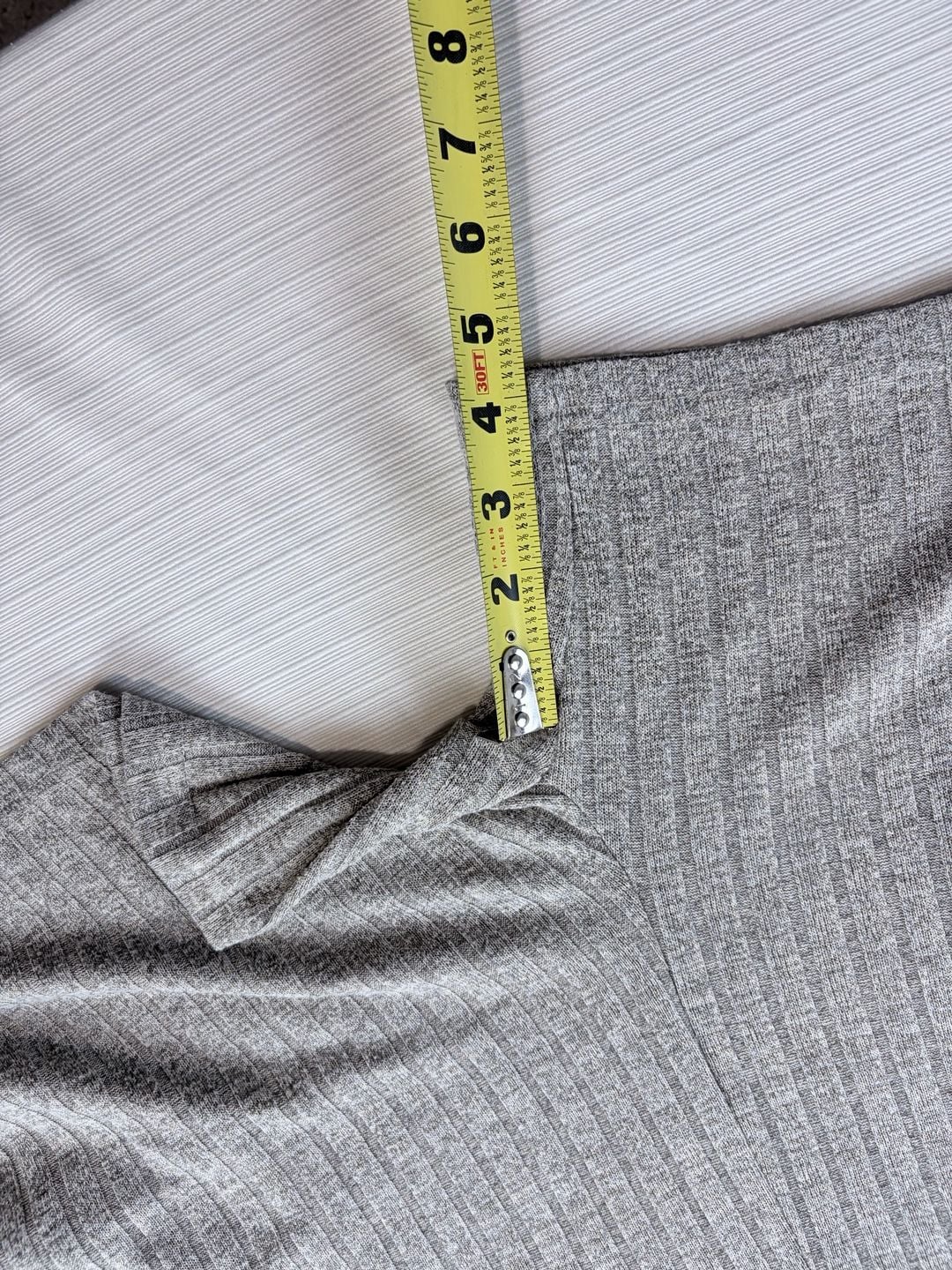 Ekouaer Ribbed Knit Romper Size M Gray Short Overalls Pockets 8