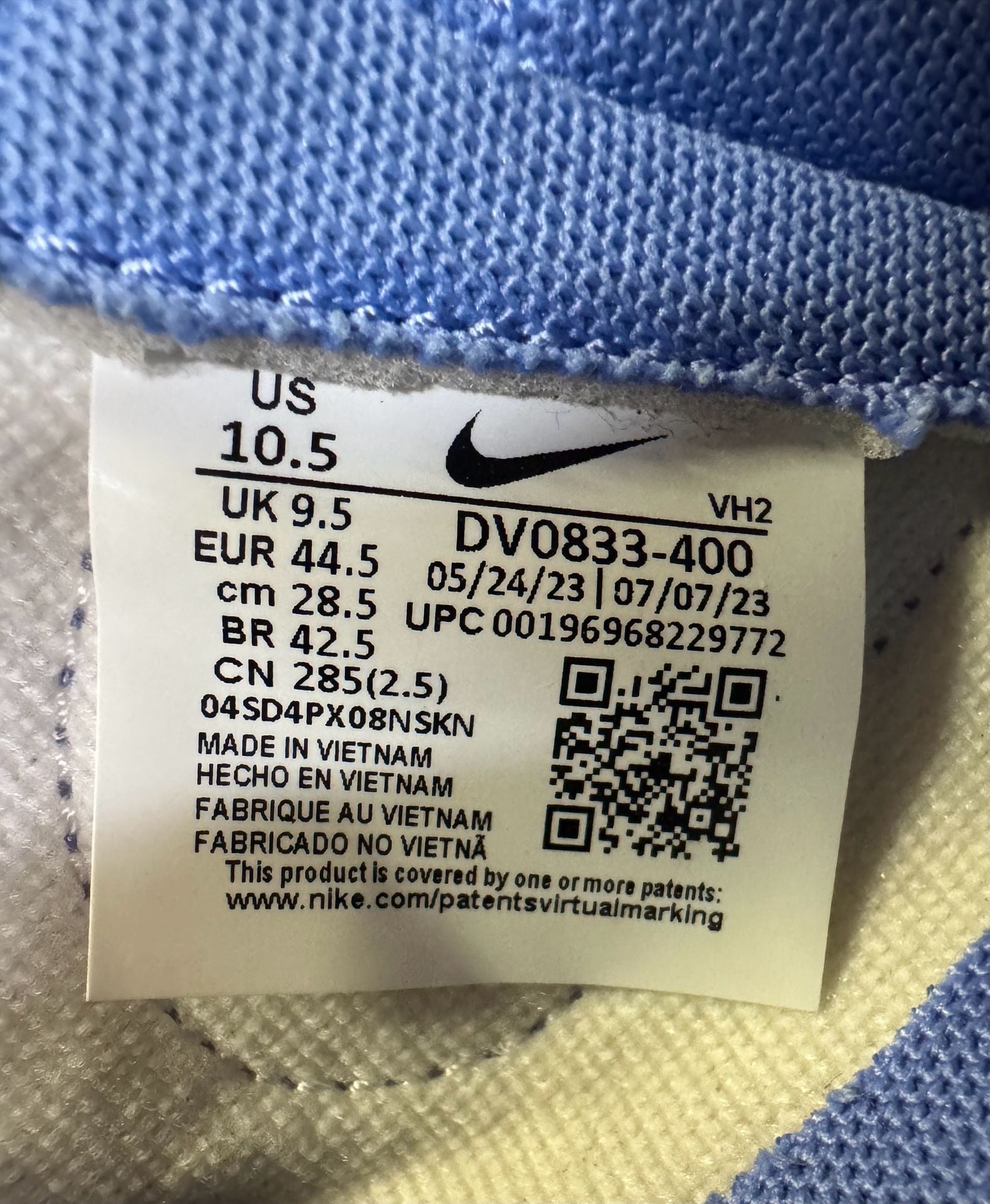 Nike Dunk Low Polar Blue Size 10.5 Sneakers White Leather 4