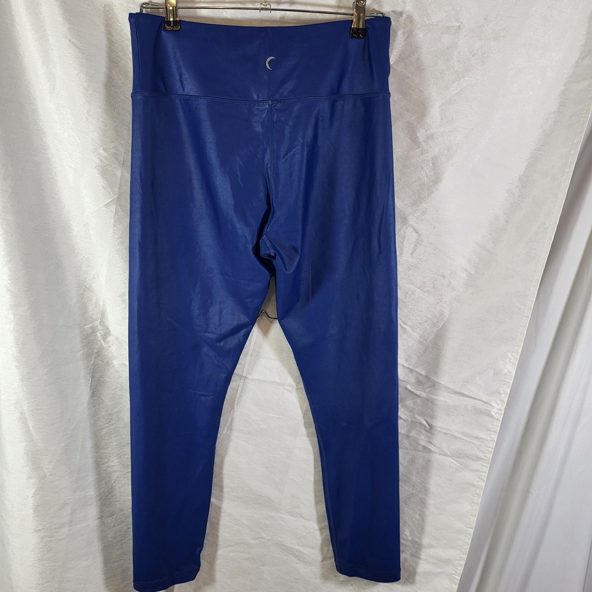 Zyia Active Light N Tight Metallic Leggings Size 12 Blue Glossy Hi Rise 3