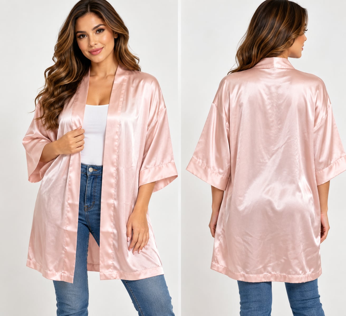 Victoria's Secret Satin Robe S/P M/M Pink 2