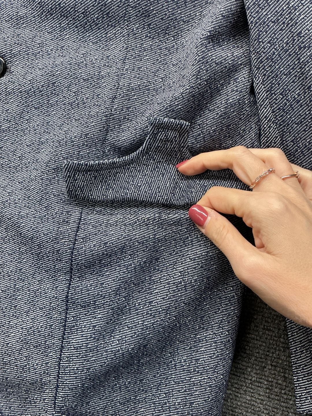 Vintage Herringbone Tweed Sports Jacket Blazer Blue Gray Wool 4