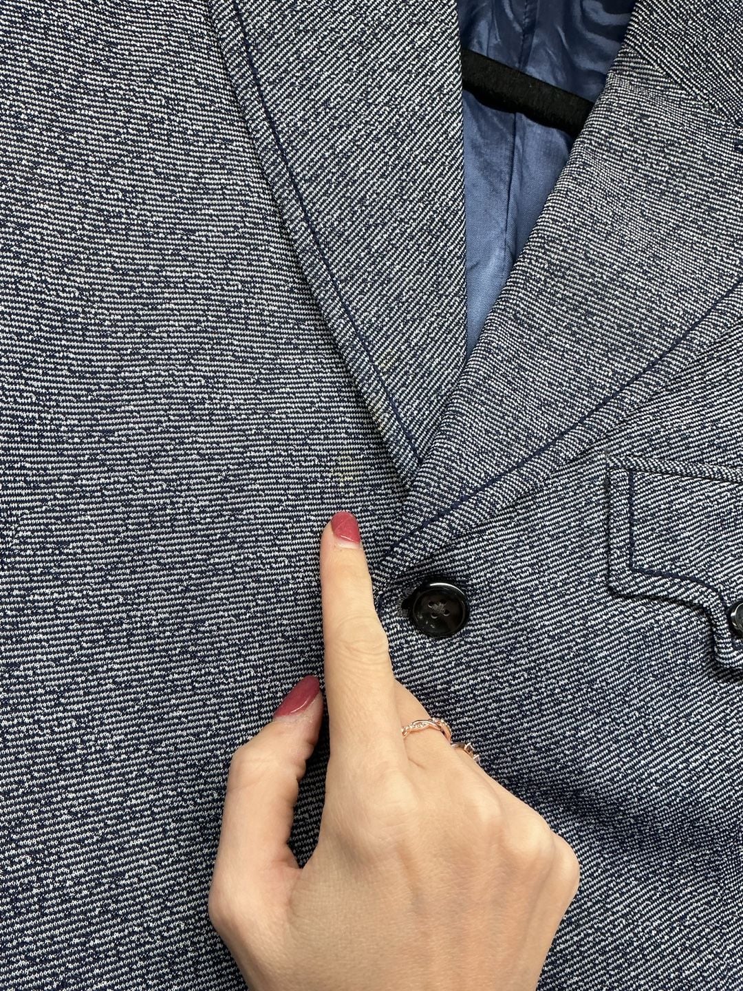 Vintage Herringbone Tweed Sports Jacket Blazer Blue Gray Wool 3