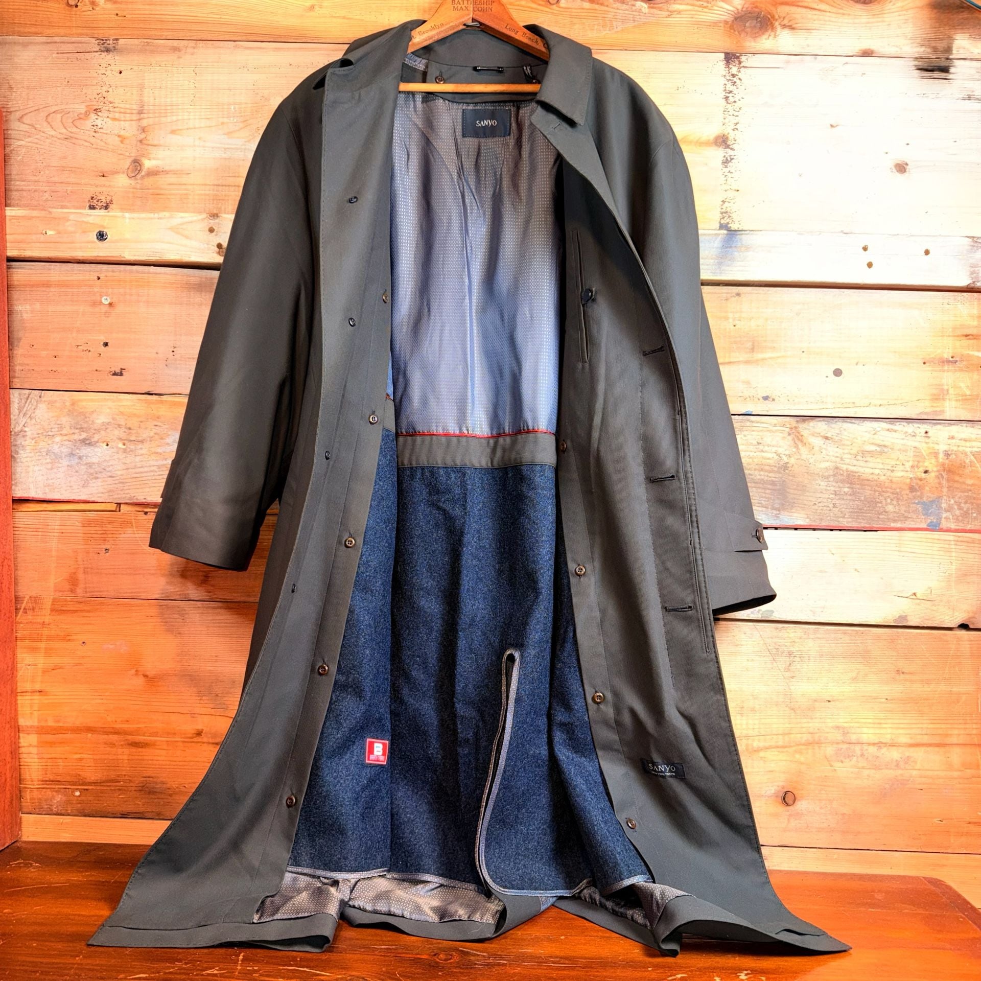 Sanyo Trench Coat Size R42 Green Breath Thermo 1