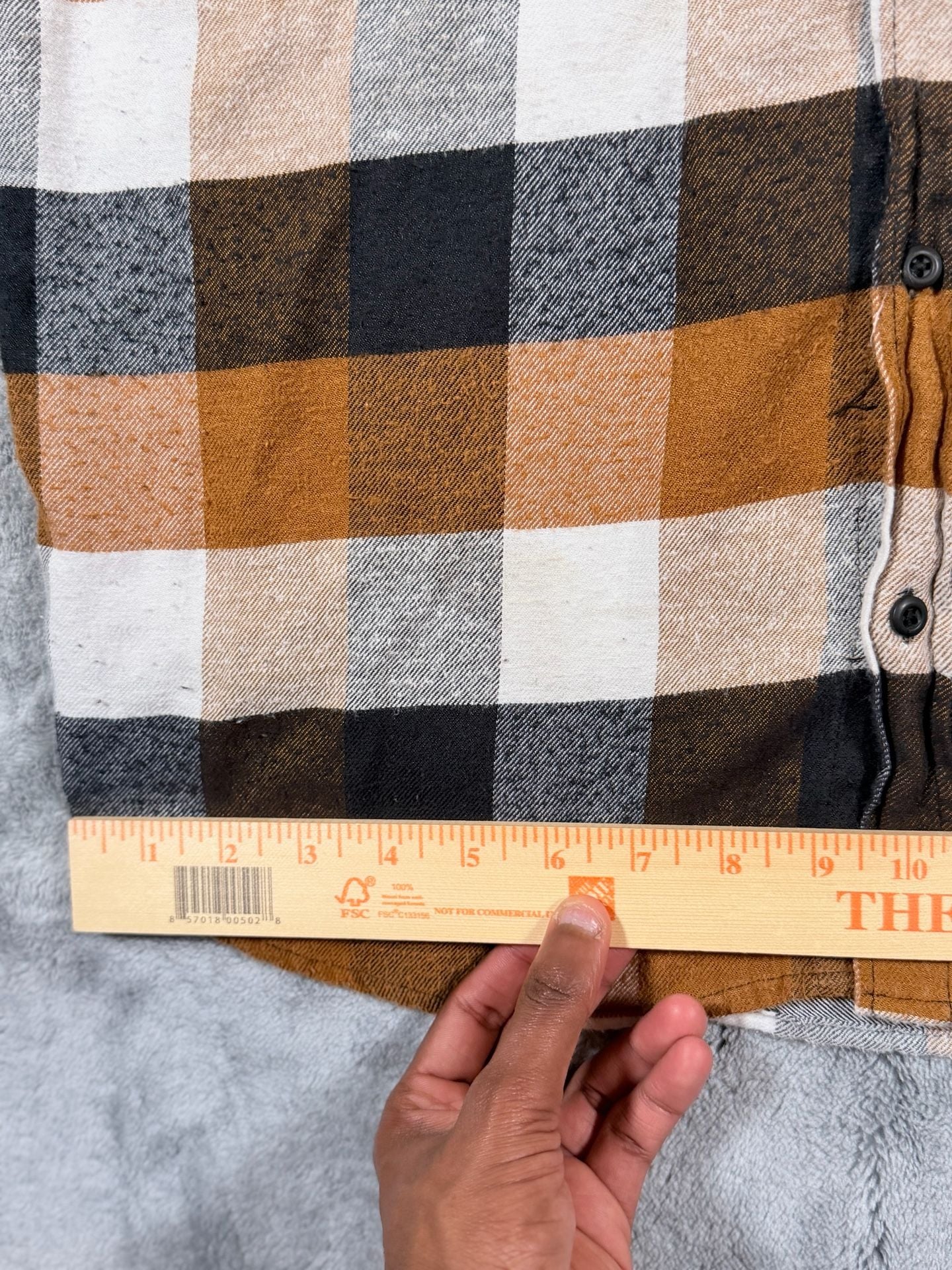 Aaliyah Flannel Shirt Size M Brown Black Plaid Graphic Back 12