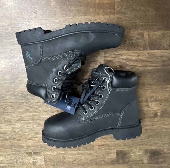 U.S. Polo Assn. Black Leather Work Boots 4