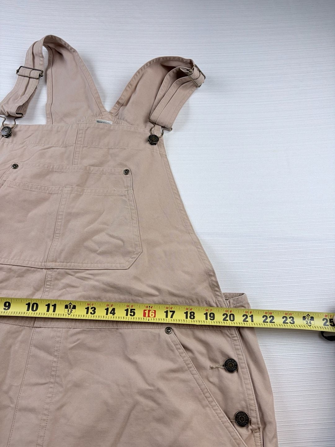 Cherokee Overalls Size XL Tan Cotton Utility Canvas Cargo Pants Bib 7