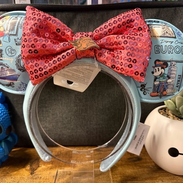 NWT Disney Cruise Line Europe Minnie Mouse Ears Headband