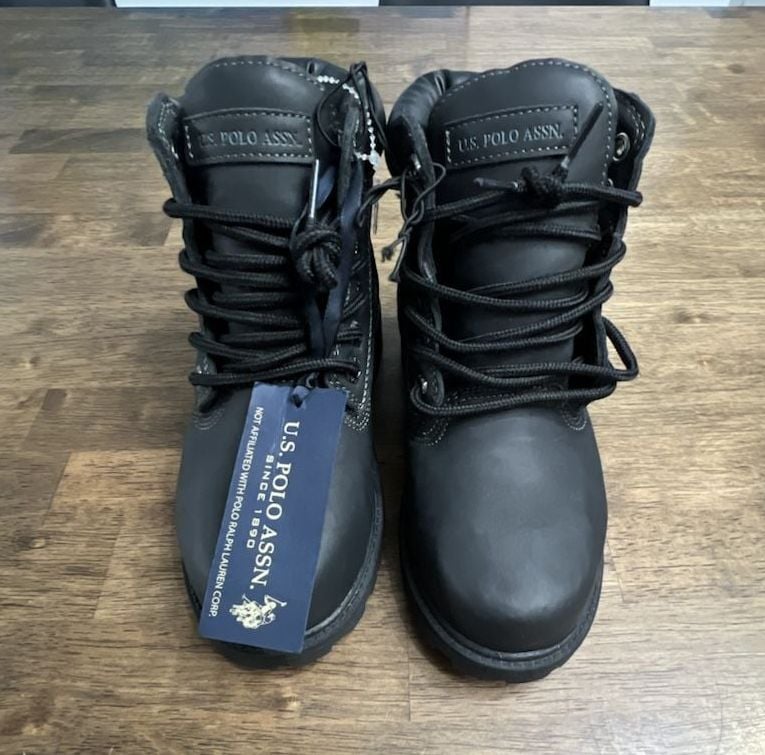 U.S. Polo Assn. Black Leather Work Boots 3